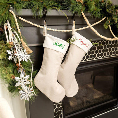 Personalized Embroidered Cotton Stockings with Tassel -  - Qualtry
