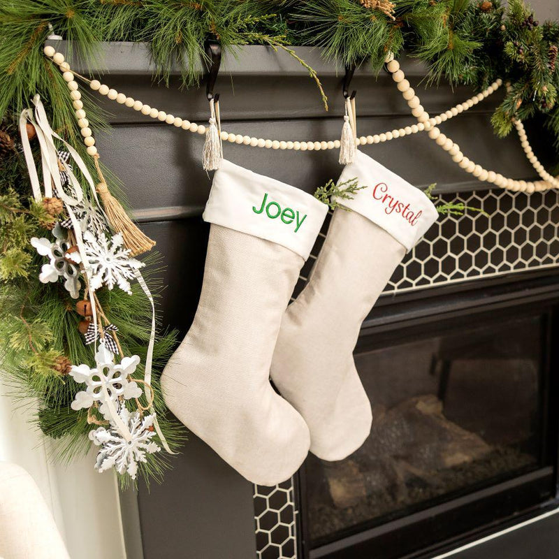 Personalized Embroidered Cotton Stockings with Tassel -  - Qualtry