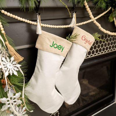Personalized Embroidered Cotton Stockings with Tassel -  - Qualtry