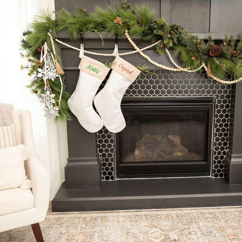 Personalized Embroidered Cotton Stockings with Tassel -  - Qualtry