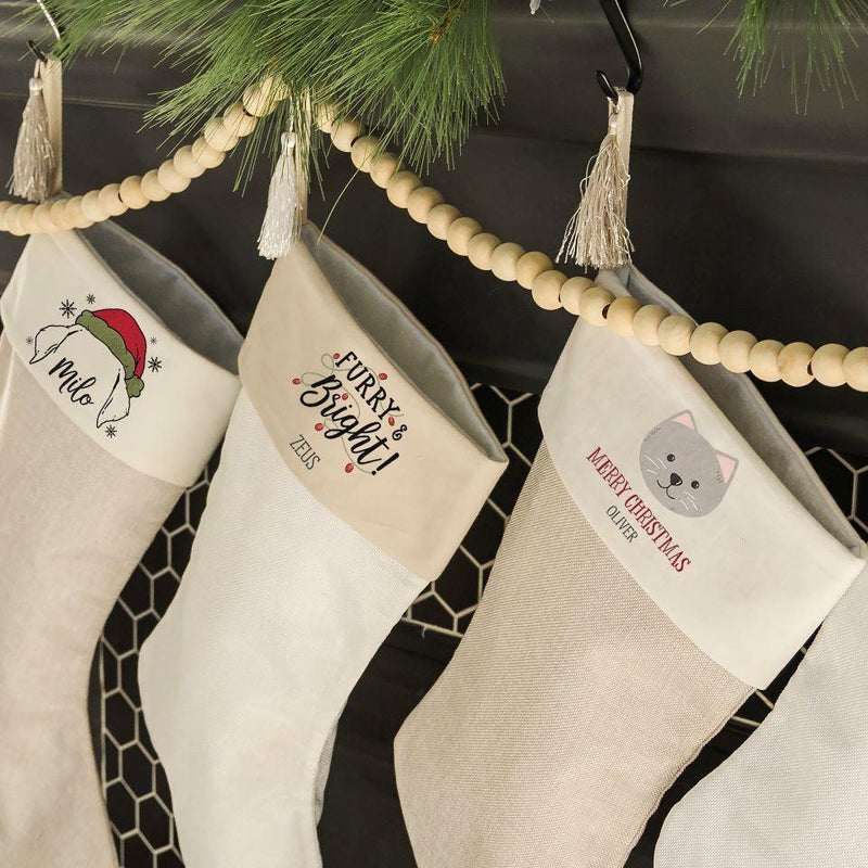 Personalized Cotton Pet Stockings with Tassel -  - Qualtry