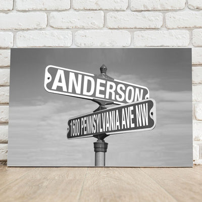 Personalized Black and White Intersection Street Sign -  - JDS