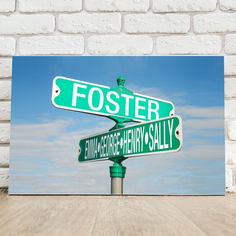 Personalized Street Sign with Names Canvas Print -  - JDS