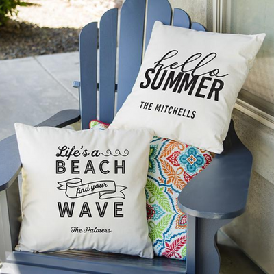Personalized Summer Throw Pillow Covers -  - Qualtry
