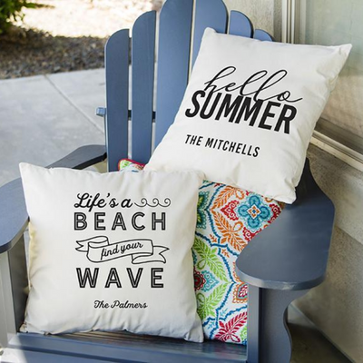 Personalized Summer Throw Pillow Covers -  - Wingpress Designs