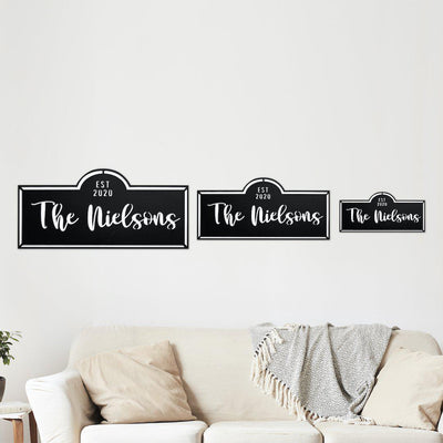 Personalized Family Name Horizontal Metal Sign – Nielson Design -  - Completeful