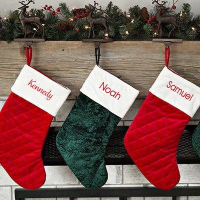 Personalized Velvet Christmas Stockings -  - Qualtry