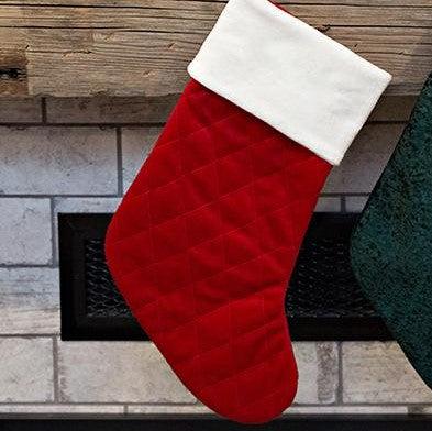 Stockings - Red Velvet Stocking - Wingpress Designs