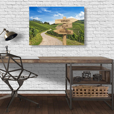 Personalized Vineyard Canvas Print with Family Names -  - JDS