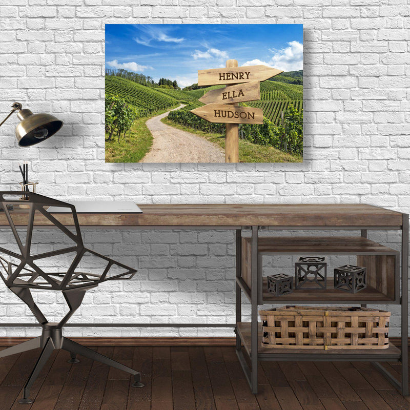Personalized Vineyard Canvas Print with Family Names -  - JDS