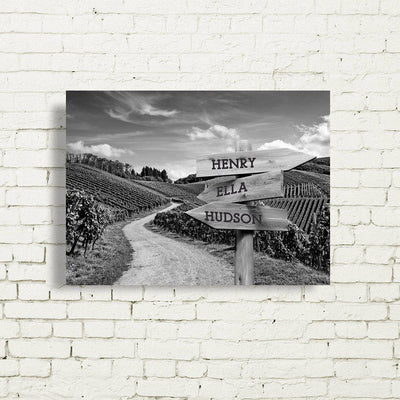 Personalized Vineyard Canvas Print with Family Names -  - JDS