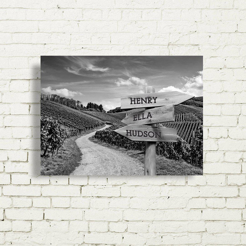 Personalized Vineyard Canvas Print with Family Names -  - JDS