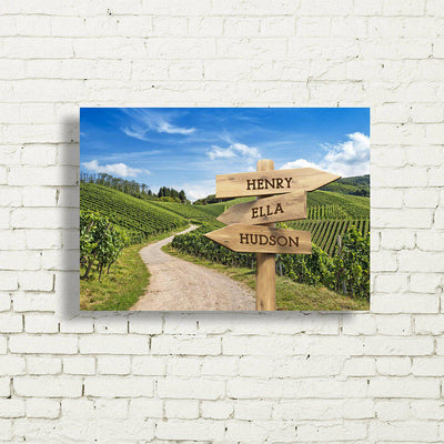 Personalized Vineyard Canvas Print with Family Names -  - JDS
