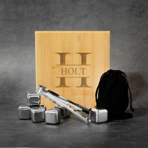 Personalized Whiskey Stones Gift Set -