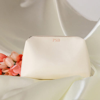Personalized Vegan Leather Clutch - Creamy Off-White - Qualtry