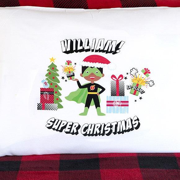 Personalized Christmas Boys Superhero Pillowcases -  - Qualtry