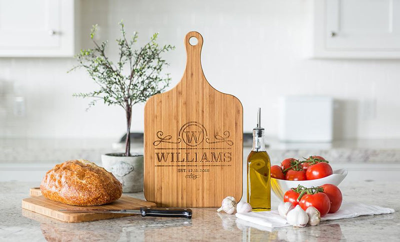 Personalized Handled Serving Boards (Modern Collection)- XL -  - Qualtry
