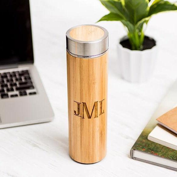 Personalized Insulated Bamboo Water Bottles -  - Qualtry