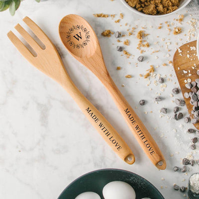 Personalized Spoon and Fork Set - Made with Love -  - Qualtry