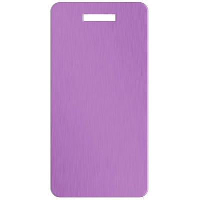 Personalized Aluminum Luggage Tags with Optional Leather Casing - Lilac / Portrait - Qualtry