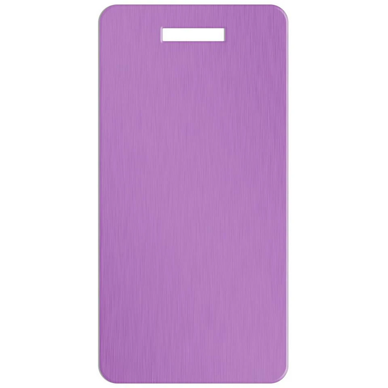 Personalized Aluminum Luggage Tags with Optional Leather Casing - Lilac / Portrait