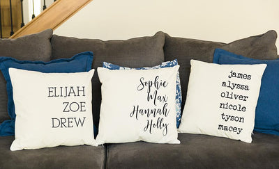 Family Names Personalized Throw Pillow Cover -  - JDS