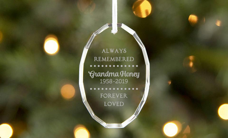 Personalized Oval Shaped Crystal Ornaments -  - Qualtry
