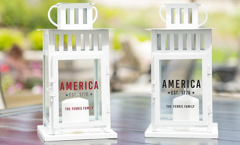 Personalized Patriotic Lanterns -  - Qualtry