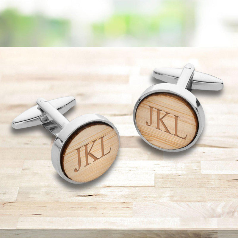 Personalized Bamboo Cufflinks for Men -  - JDS
