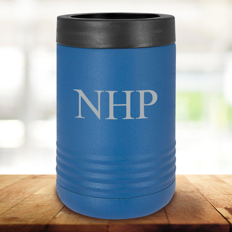 Personalized Royal Blue Can Cooler - 3 Initials - JDS