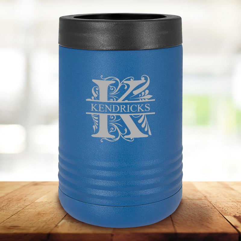 Personalized Royal Blue Can Cooler - Filigree - JDS