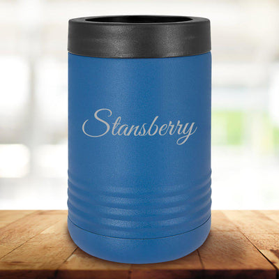 Personalized Royal Blue Can Cooler - Script - JDS