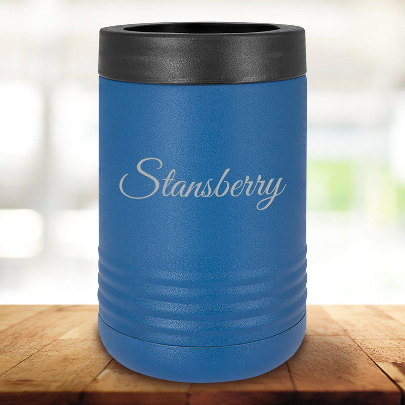 Personalized Royal Blue Can Cooler - Script - JDS