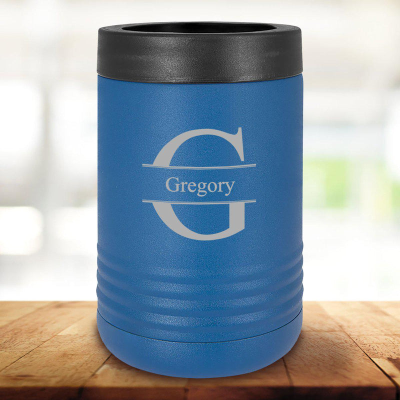 Personalized Royal Blue Can Cooler - Stamped - JDS