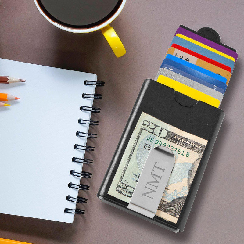 Personalized Wallet and Money Clip - Black or Brown - Black 3Initiasl - JDS