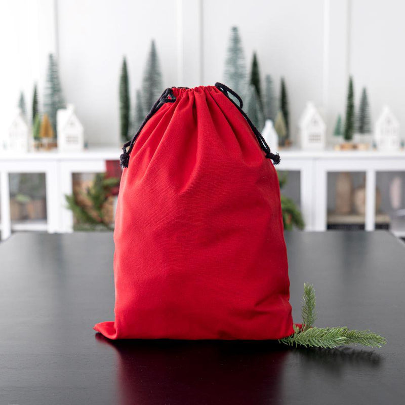 Personalized Christmas Cotton Santa Bags - Small 14 x 20.5 / Red - Wingpress Designs