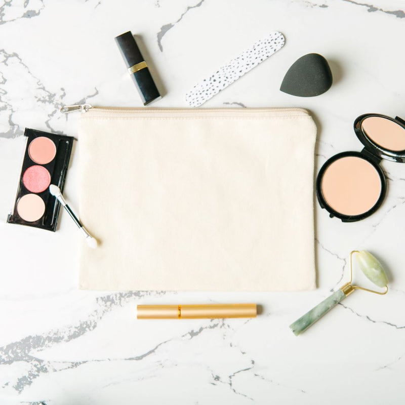 Personalized Makeup Bag - Cream - Qualtry