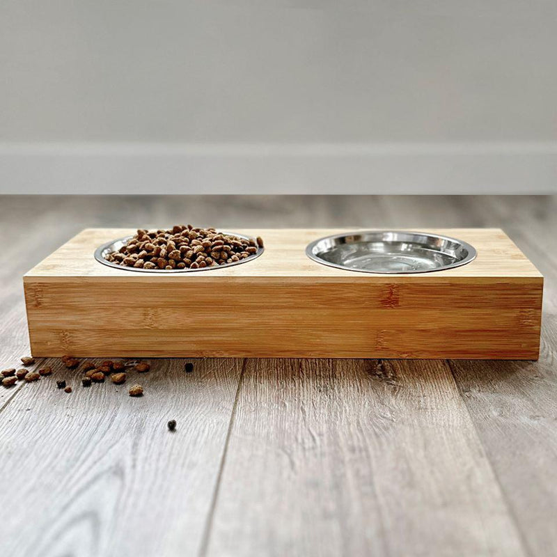 Personalized Dog and Cat Feeding Stands with Bowls - Small - Qualtry