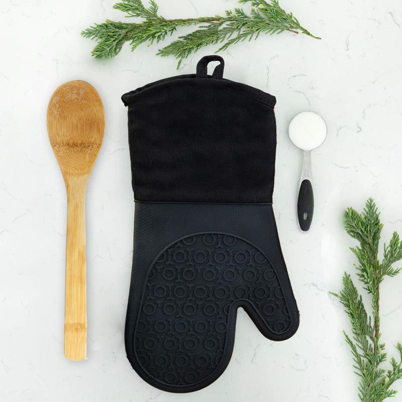 Personalized Silicone Oven Mitts - Black