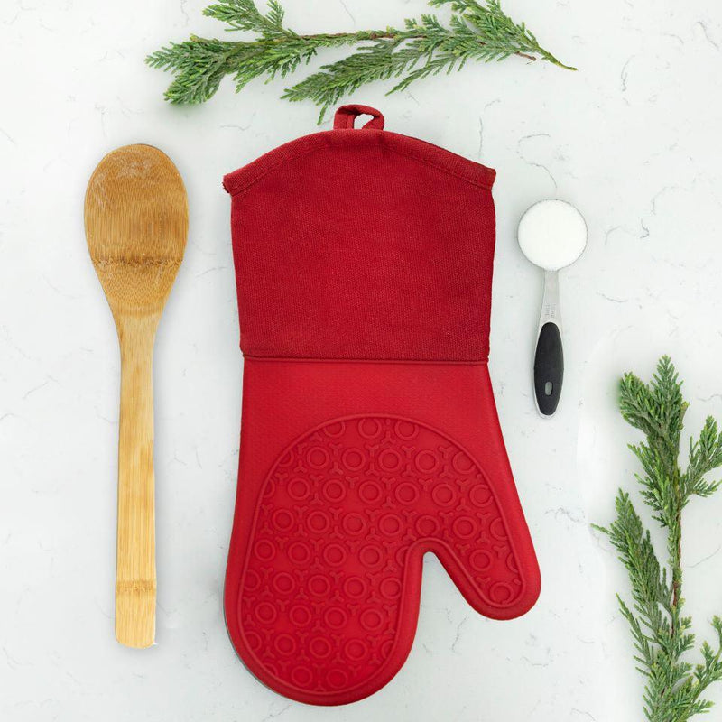 Personalized Silicone Oven Mitts - Red