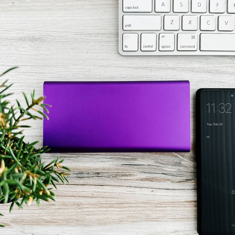 Personalized Portable Power Bank Batteries - Purple - Qualtry