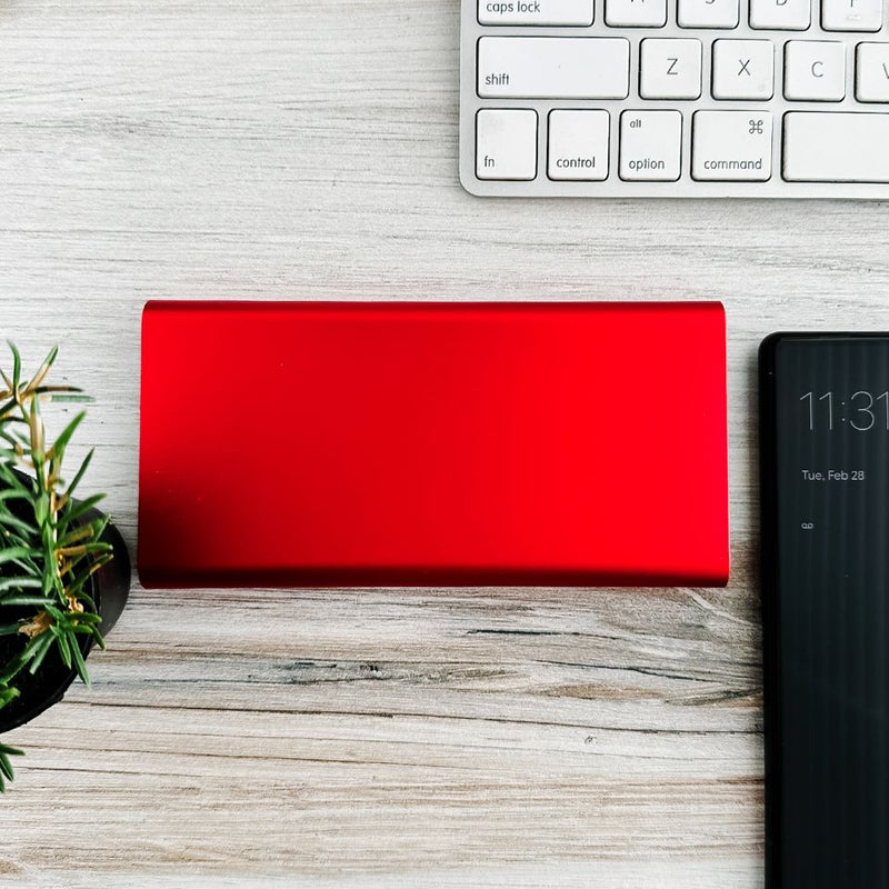 Personalized Portable Power Bank Batteries - Red - Qualtry