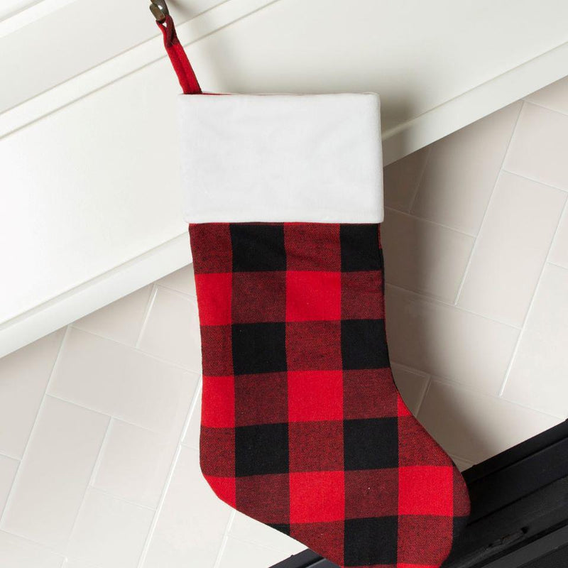 Monogrammed Plaid Stockings -  - Wingpress Designs