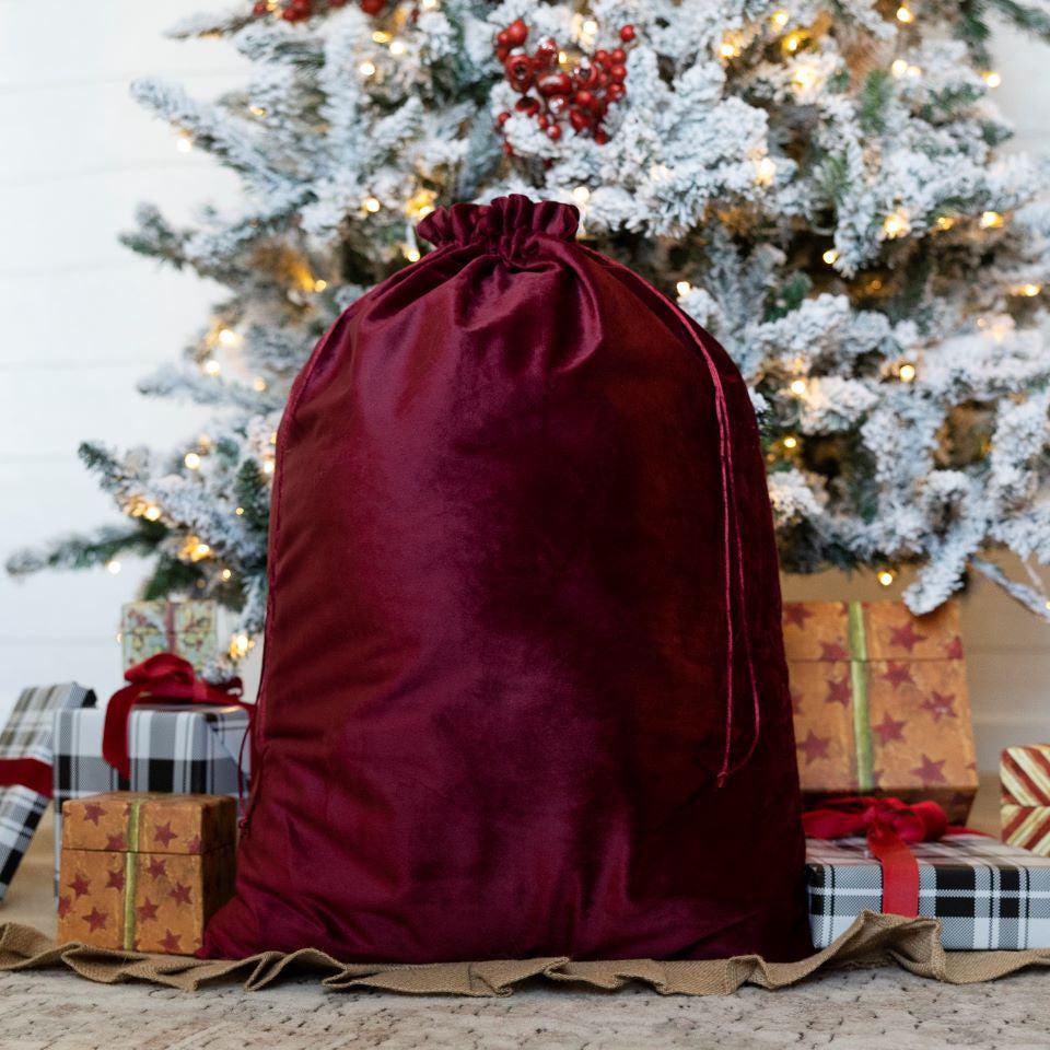 Personalized velvet sales santa bags