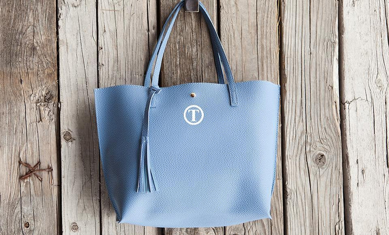 Monogrammed Handbags - Blue - Qualtry