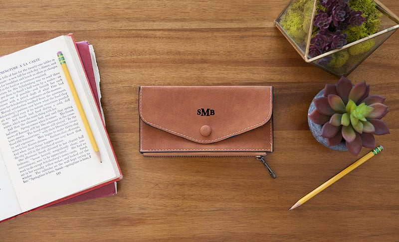 Monogrammed Womens Wallets - Brown - Qualtry