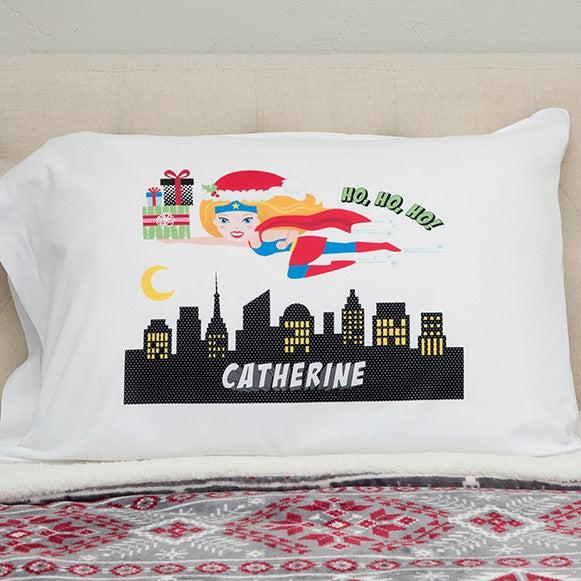 Personalized Christmas Girls Superhero Pillowcases -  - Qualtry