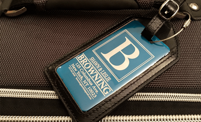 Personalized Aluminum Luggage Tags with Optional Leather Casing -