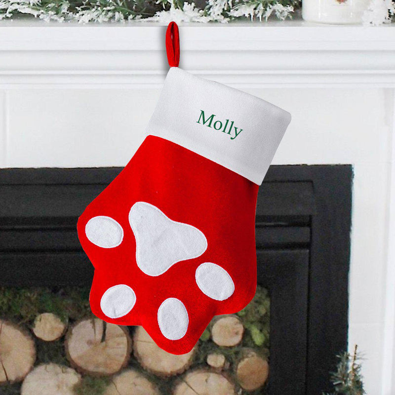 Personalized Pet Paw Christmas Stocking -  - JDS