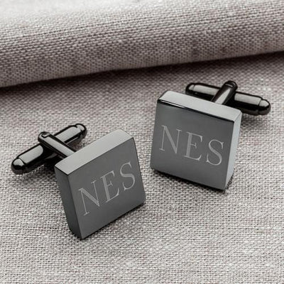 Personalized Square Gunmetal Cufflinks -  - JDS